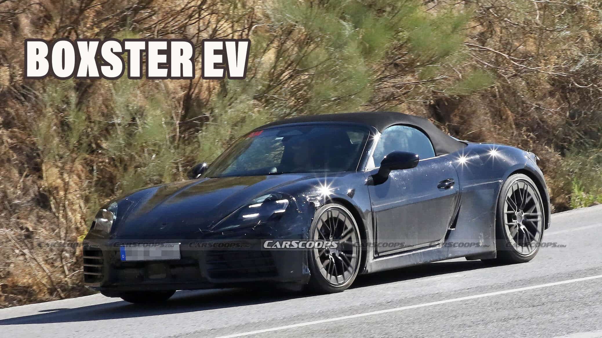 Porsche Boxster EV замечен с серийными фарами спереди и сзади