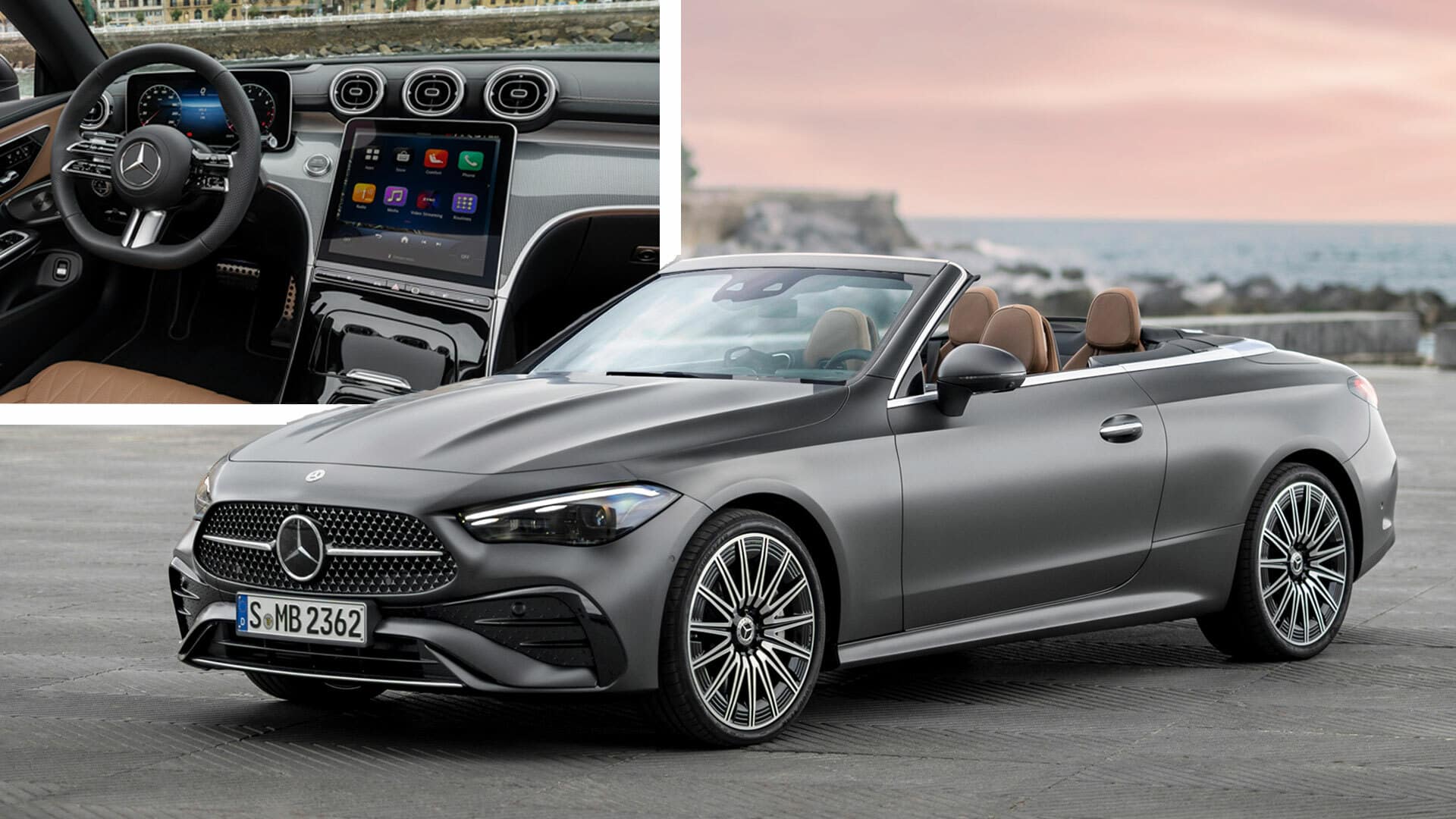 Mercedes CLE Cabriolet 2024 года имеет четыре двигателя и внешний вид под открытым небом